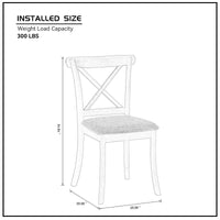 Chaises de salle à manger en bois à dossier en X lot de 2
