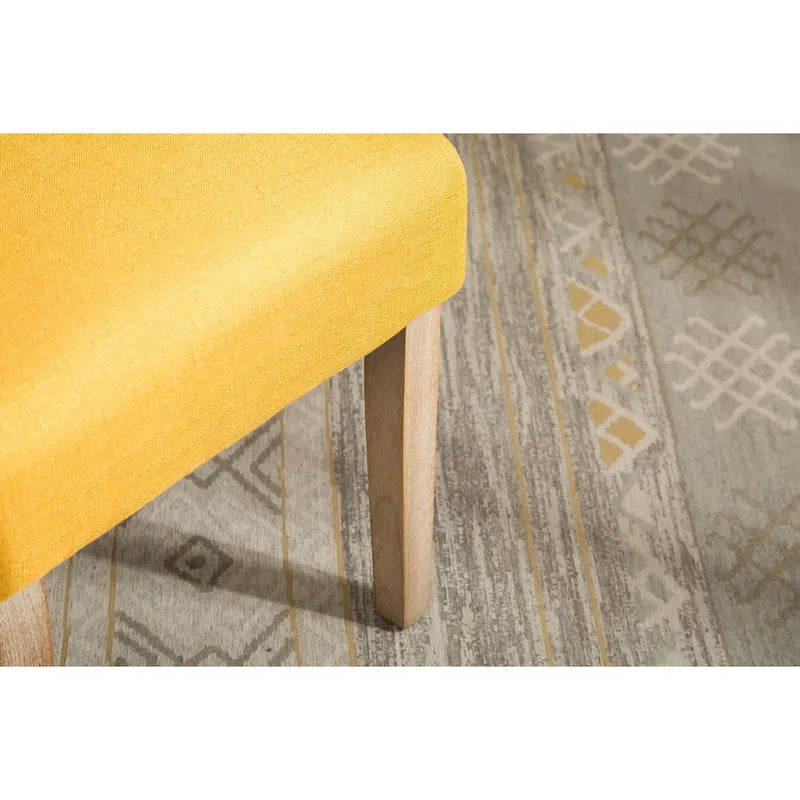 Lot de 2 chaises de salle à manger modernes avec dossier capitonné à boutons, assise coussinée, pieds en bois massif pour salle à manger, salon ou chambre