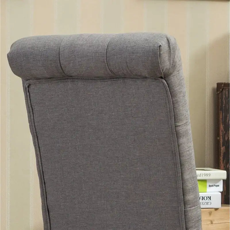 Lot de 2 chaises de salle à manger modernes avec dossier capitonné à boutons, assise coussinée, pieds en bois massif pour salle à manger, salon ou chambre