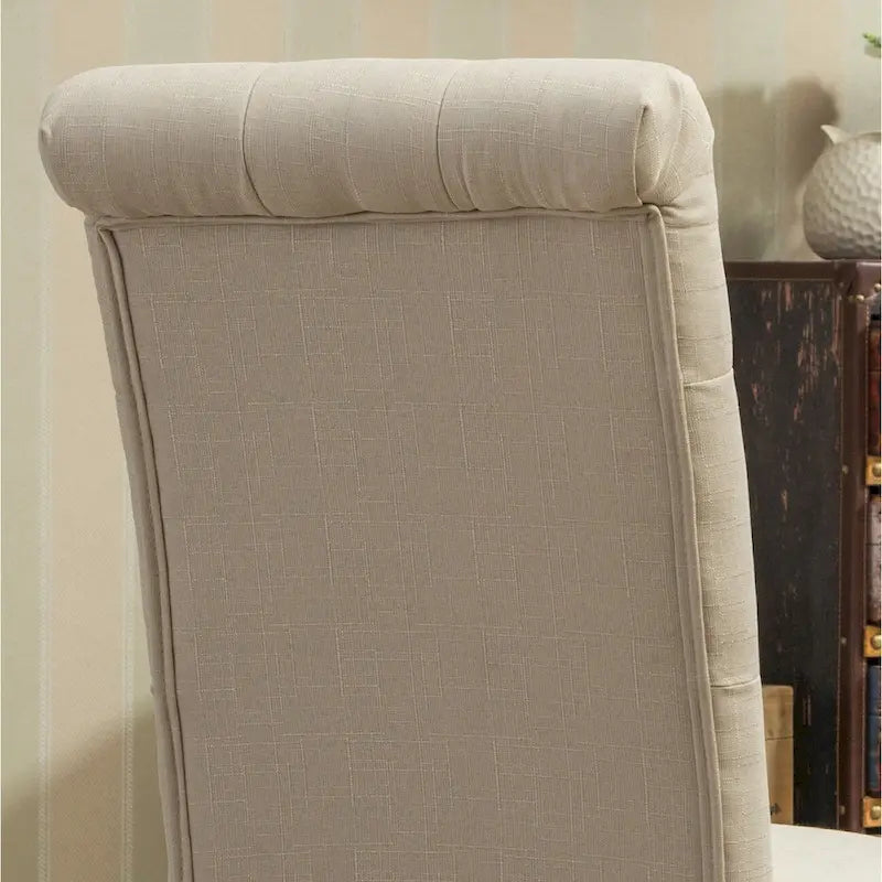 Lot de 2 chaises de salle à manger modernes avec dossier capitonné à boutons, assise coussinée, pieds en bois massif pour salle à manger, salon ou chambre