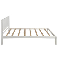 Lit plateforme en bois double avec tête de lit classique Rembourré Cadre de lit pour chambre à coucher, aucun sommier tapissier requis, assemblage facile