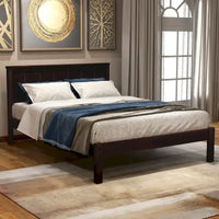 Lit plateforme en bois double avec tête de lit classique Rembourré Cadre de lit pour chambre à coucher, aucun sommier tapissier requis, assemblage facile