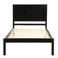Lit plateforme en bois double avec tête de lit classique Rembourré Cadre de lit pour chambre à coucher, aucun sommier tapissier requis, assemblage facile