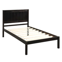 Lit plateforme en bois double avec tête de lit classique Rembourré Cadre de lit pour chambre à coucher, aucun sommier tapissier requis, assemblage facile