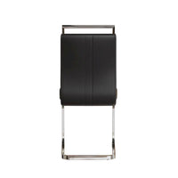 Chaise de salle à manger à dossier haut rembourrée en cuir PU avec pieds en métal (lot de 4)
