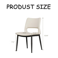Lot de 2 chaises de salle à manger modernes minimalistes en cuir PU