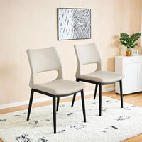 Lot de 2 chaises de salle à manger modernes minimalistes en cuir PU