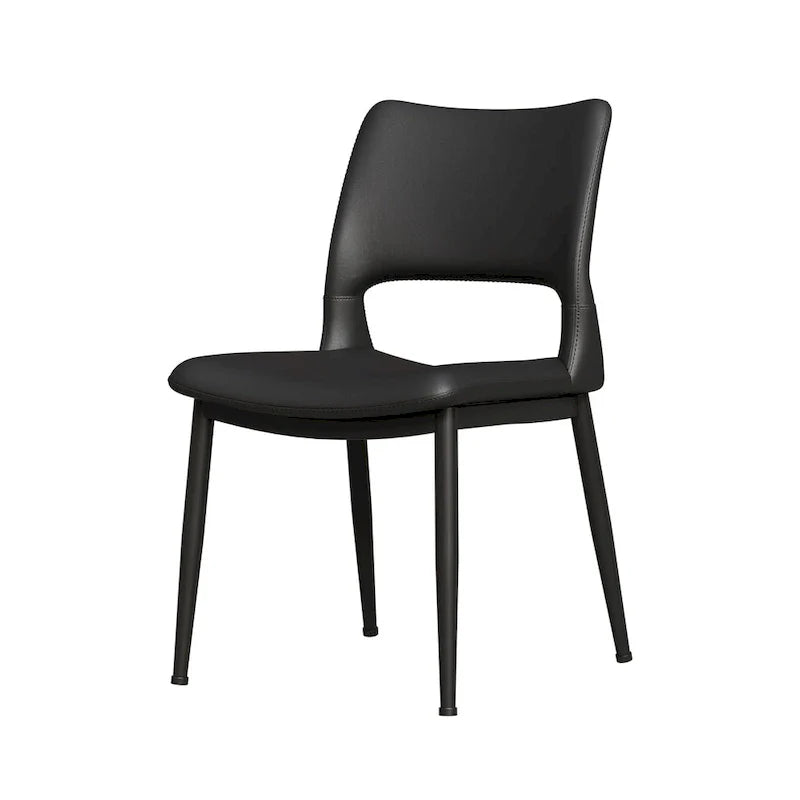 Lot de 2 chaises de salle à manger modernes minimalistes en cuir PU