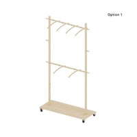 Portant à vêtements simple avec tringle unique autoportante, design multifonctionnel, pieds antidérapants réglables, pour chambre à coucher, noir