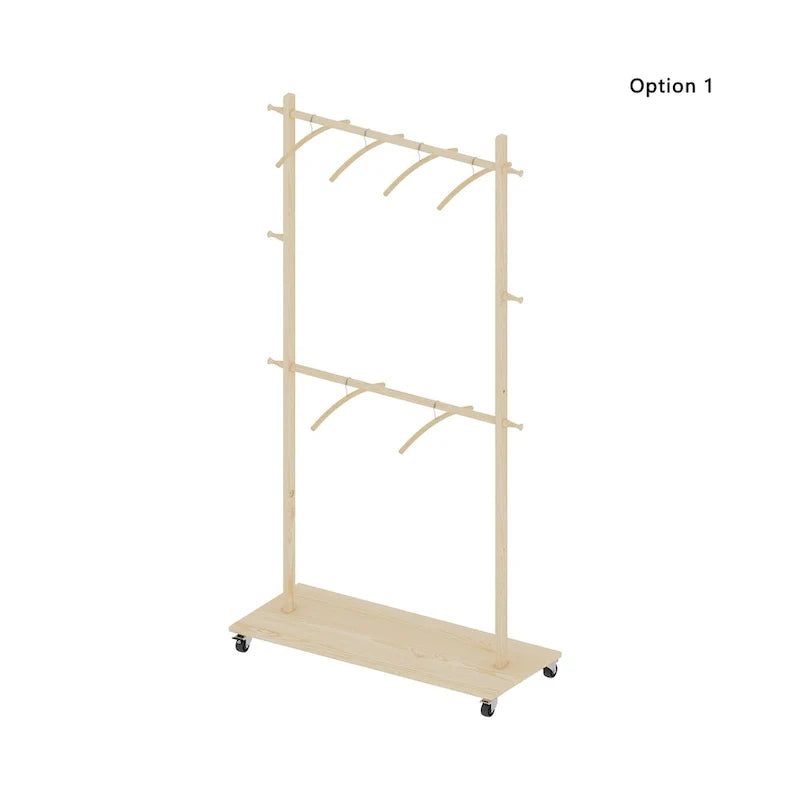 Portant à vêtements simple avec tringle unique autoportante, design multifonctionnel, pieds antidérapants réglables, pour chambre à coucher, noir