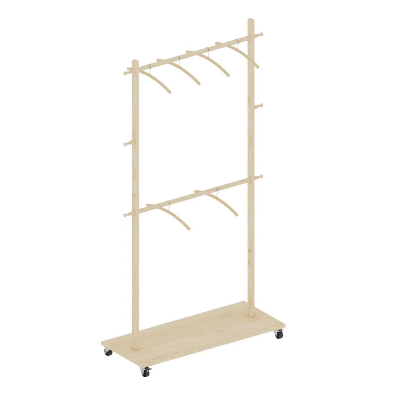 Portant à vêtements simple avec tringle unique autoportante, design multifonctionnel, pieds antidérapants réglables, pour chambre à coucher, noir