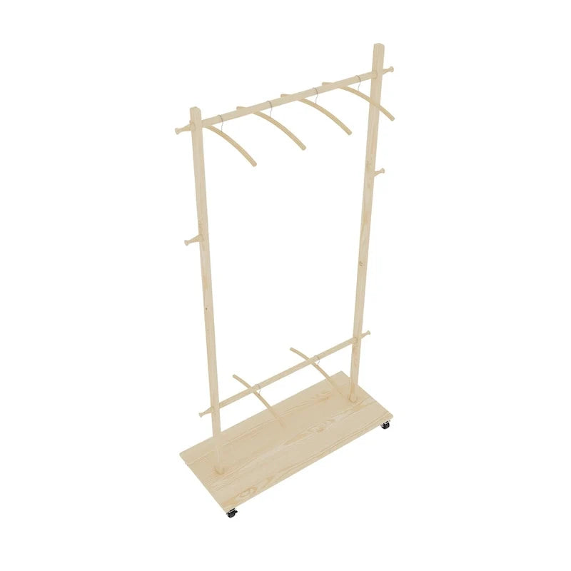 Portant à vêtements simple avec tringle unique autoportante, design multifonctionnel, pieds antidérapants réglables, pour chambre à coucher, noir