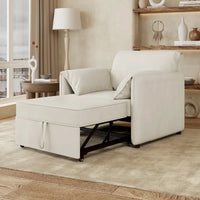 Canapé-lit convertible Roomfitters, fauteuil-lit 3 en 1 avec dossier réglable et coussins épais, structure en lin