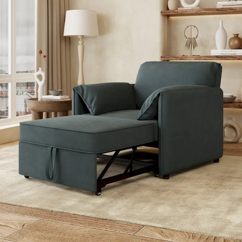 Canapé-lit convertible Roomfitters, fauteuil-lit 3 en 1 avec dossier réglable et coussins épais, structure en lin