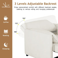 Canapé-lit convertible Roomfitters, fauteuil-lit 3 en 1 avec dossier réglable et coussins épais, structure en lin