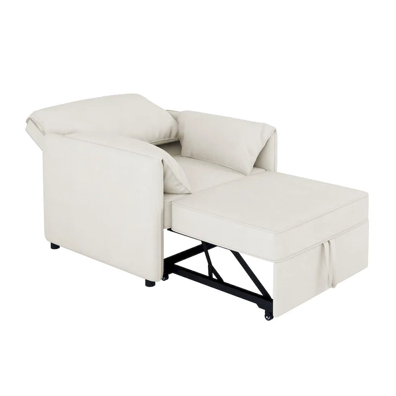 Canapé-lit convertible Roomfitters, fauteuil-lit 3 en 1 avec dossier réglable et coussins épais, structure en lin