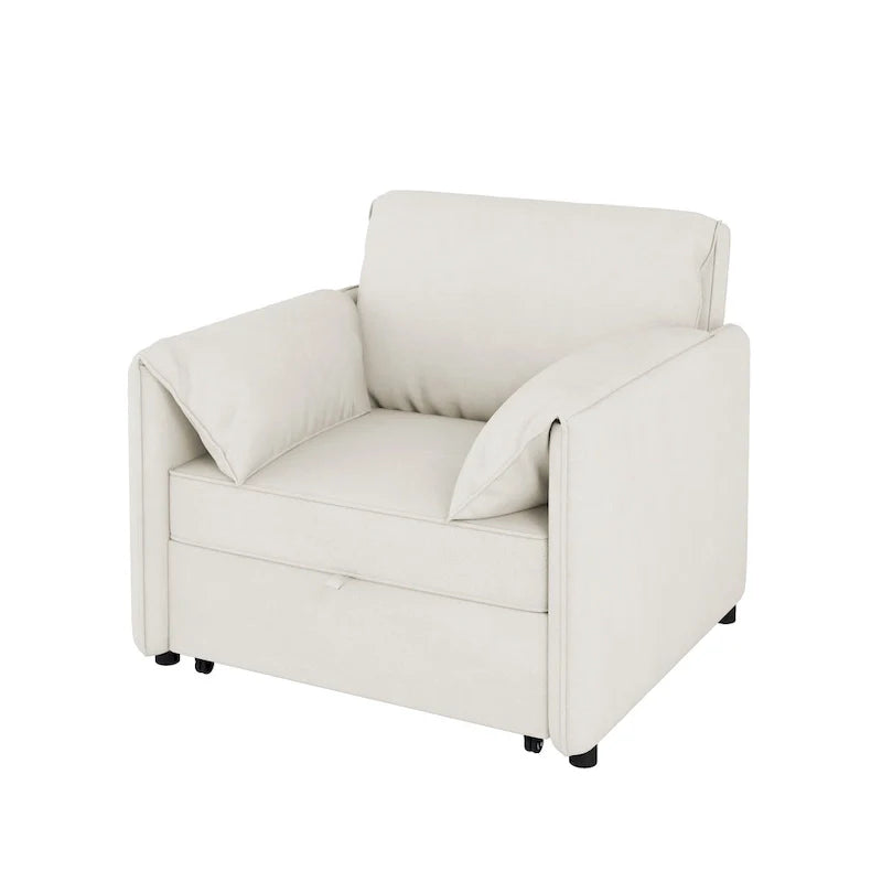 Canapé-lit convertible Roomfitters, fauteuil-lit 3 en 1 avec dossier réglable et coussins épais, structure en lin