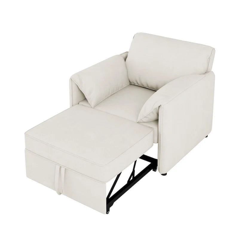 Canapé-lit convertible Roomfitters, fauteuil-lit 3 en 1 avec dossier réglable et coussins épais, structure en lin