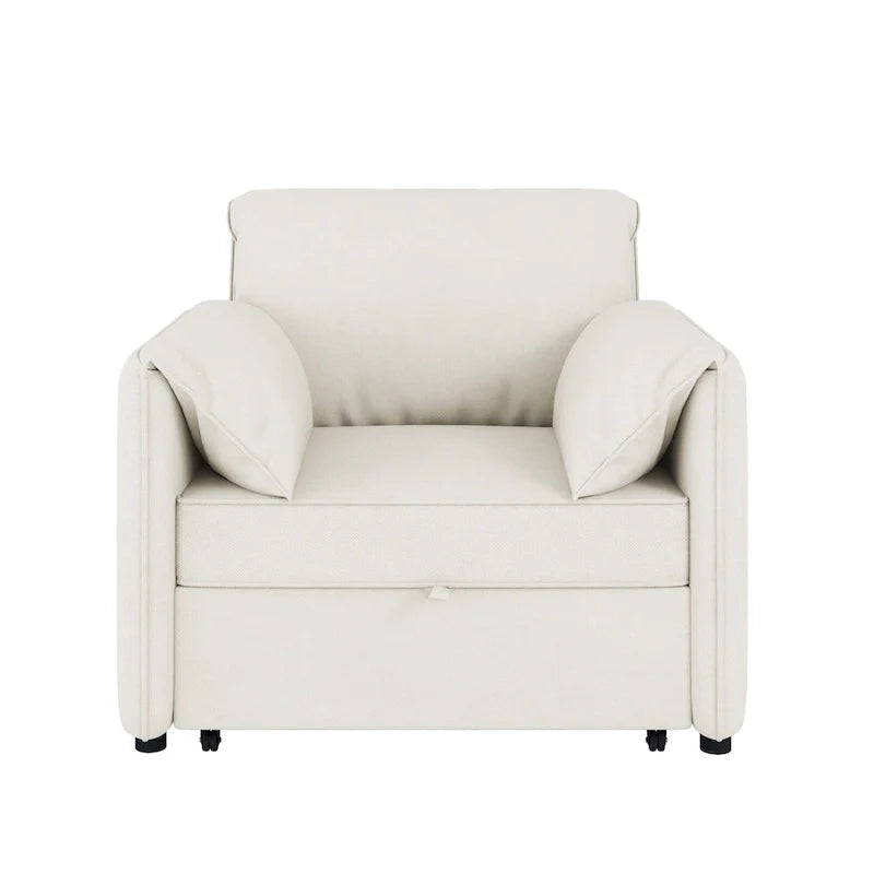 Canapé-lit convertible Roomfitters, fauteuil-lit 3 en 1 avec dossier réglable et coussins épais, structure en lin