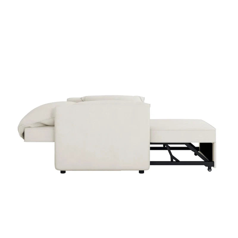 Canapé-lit convertible Roomfitters, fauteuil-lit 3 en 1 avec dossier réglable et coussins épais, structure en lin