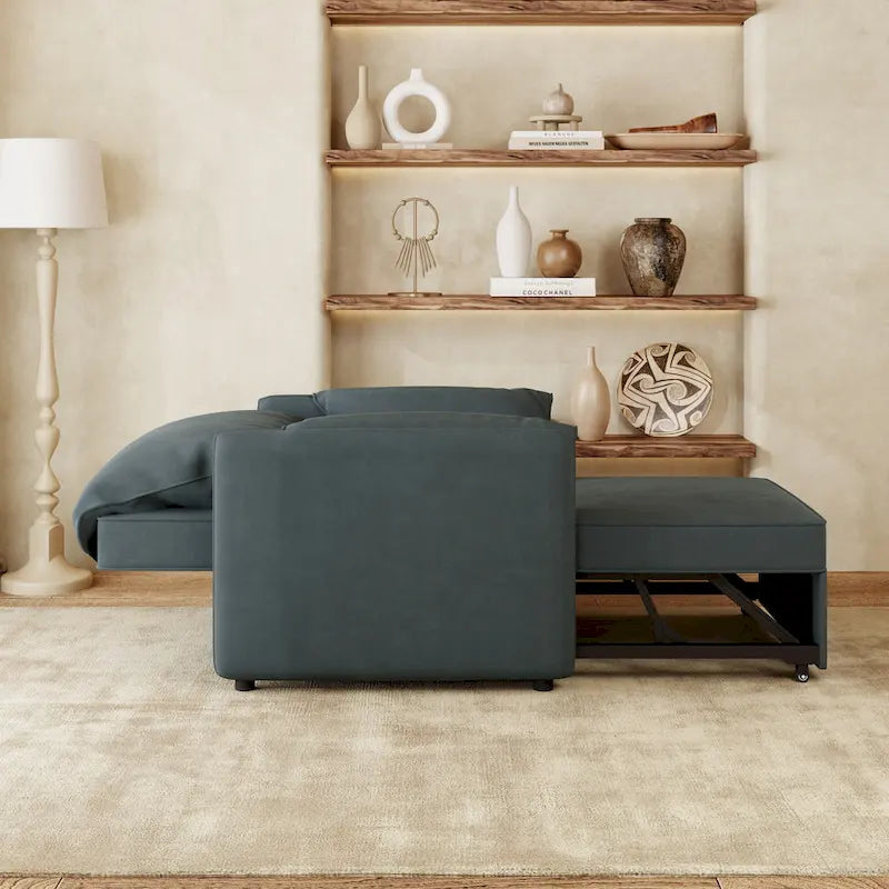 Canapé-lit convertible Roomfitters, fauteuil-lit 3 en 1 avec dossier réglable et coussins épais, structure en lin