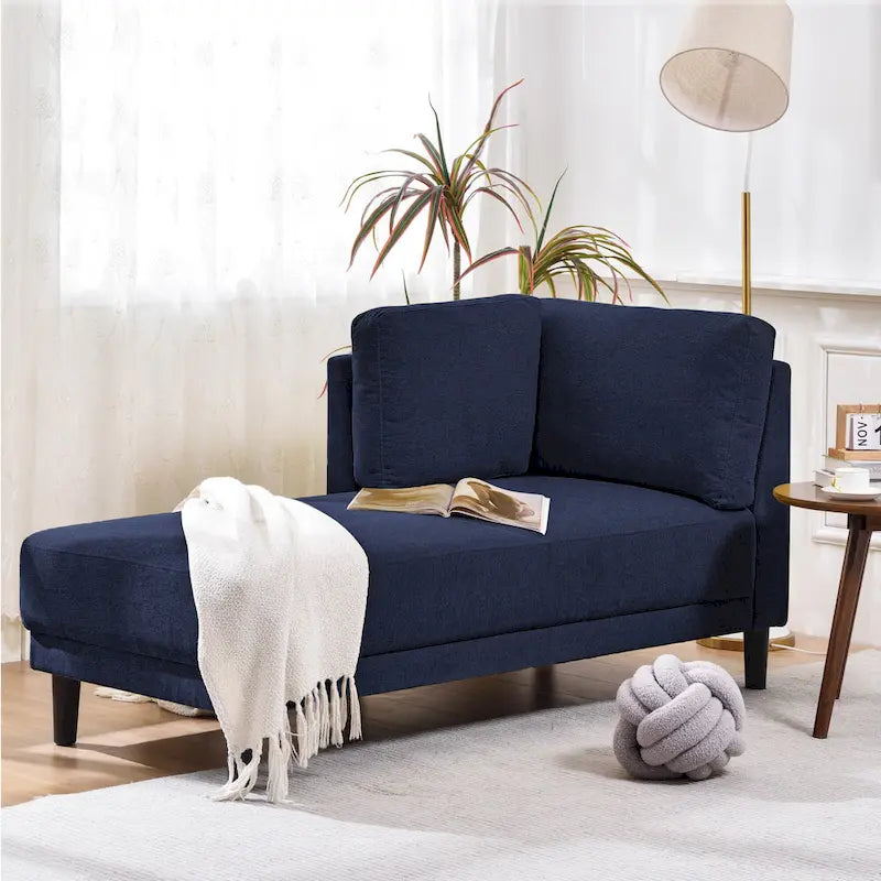 Méridienne d'angle moderne en lin 65 avec coussins amovibles, canapé-lit, canapé de détente, méridienne rembourrée