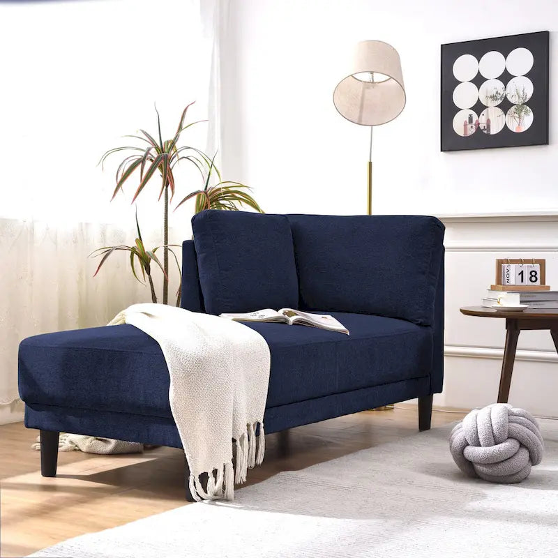 Méridienne d'angle moderne en lin 65 avec coussins amovibles, canapé-lit, canapé de détente, méridienne rembourrée