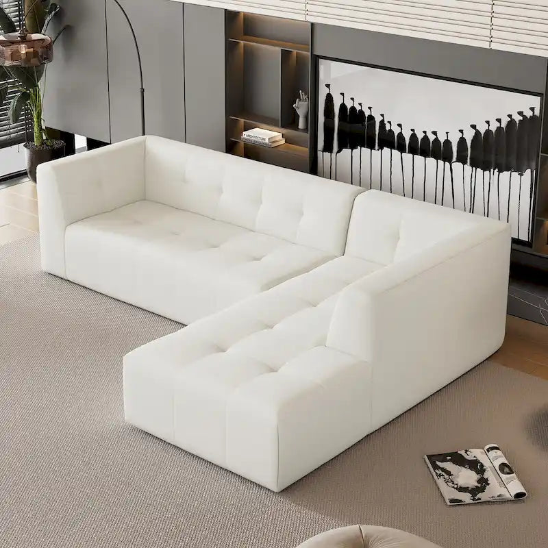 Ensemble Canapé Sectionnel Modulable Forme L pour Salon Moderne Minimaliste, Canapés Rembourrés Assise Profonde