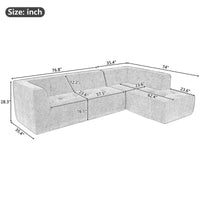 Ensemble Canapé Sectionnel Modulable Forme L pour Salon Moderne Minimaliste, Canapés Rembourrés Assise Profonde