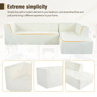 Ensemble Canapé Sectionnel Modulable Forme L pour Salon Moderne Minimaliste, Canapés Rembourrés Assise Profonde