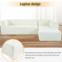Ensemble Canapé Sectionnel Modulable Forme L pour Salon Moderne Minimaliste, Canapés Rembourrés Assise Profonde