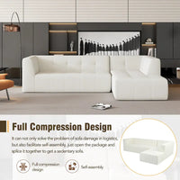 Ensemble Canapé Sectionnel Modulable Forme L pour Salon Moderne Minimaliste, Canapés Rembourrés Assise Profonde