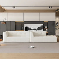 Ensemble Canapé Sectionnel Modulable Forme L pour Salon Moderne Minimaliste, Canapés Rembourrés Assise Profonde