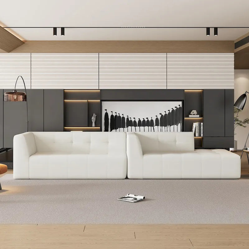 Ensemble Canapé Sectionnel Modulable Forme L pour Salon Moderne Minimaliste, Canapés Rembourrés Assise Profonde