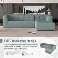 Ensemble Canapé Sectionnel Modulable Forme L pour Salon Moderne Minimaliste, Canapés Rembourrés Assise Profonde