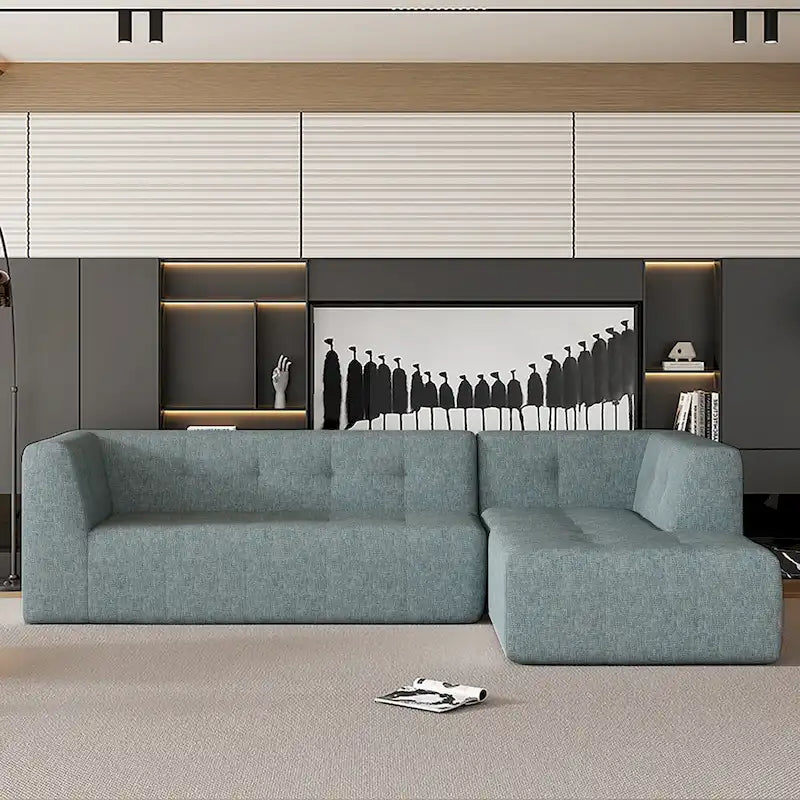 Ensemble Canapé Sectionnel Modulable Forme L pour Salon Moderne Minimaliste, Canapés Rembourrés Assise Profonde