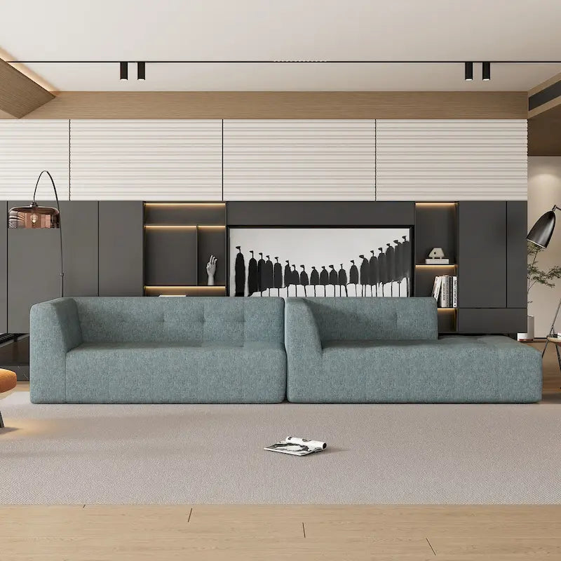 Ensemble Canapé Sectionnel Modulable Forme L pour Salon Moderne Minimaliste, Canapés Rembourrés Assise Profonde