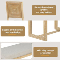 Ensemble de salle à manger 6 pièces, mobilier de cuisine en bois avec table rectangulaire en acacia, 4 chaises et 1 banc