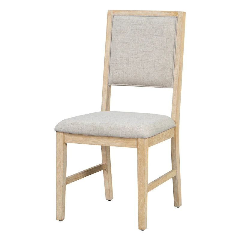 Ensemble de salle à manger 6 pièces, mobilier de cuisine en bois avec table rectangulaire en acacia, 4 chaises et 1 banc