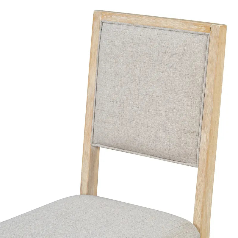 Ensemble de salle à manger 6 pièces, mobilier de cuisine en bois avec table rectangulaire en acacia, 4 chaises et 1 banc