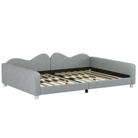 Lit de repos capitonné pleine grandeur, canapé-lit en tissu Sherpa avec dossier en forme de nuage, pas besoin de sommier tapissier, blanc