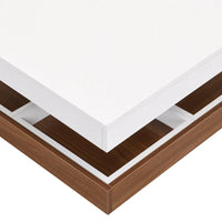 Table basse carrée à 2 niveaux rotative à 360° avec 3 plateaux amovibles