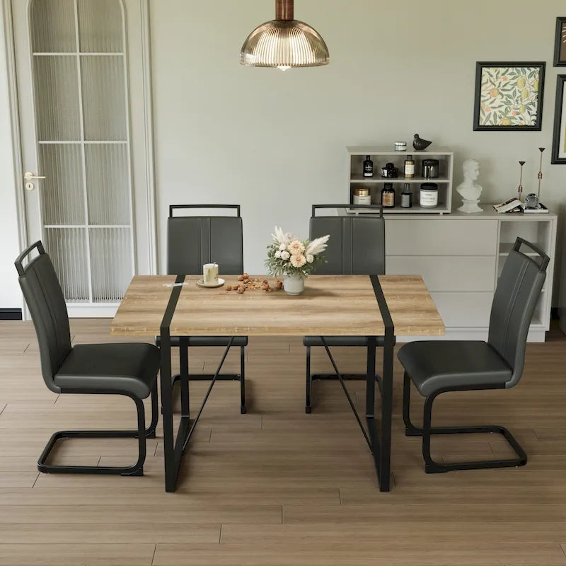 Ensembles table et chaises de cuisine, ensembles table et chaises de salle à manger pour fêtes à domicile avec pieds de table en métal pour salle à manger et cuisine.