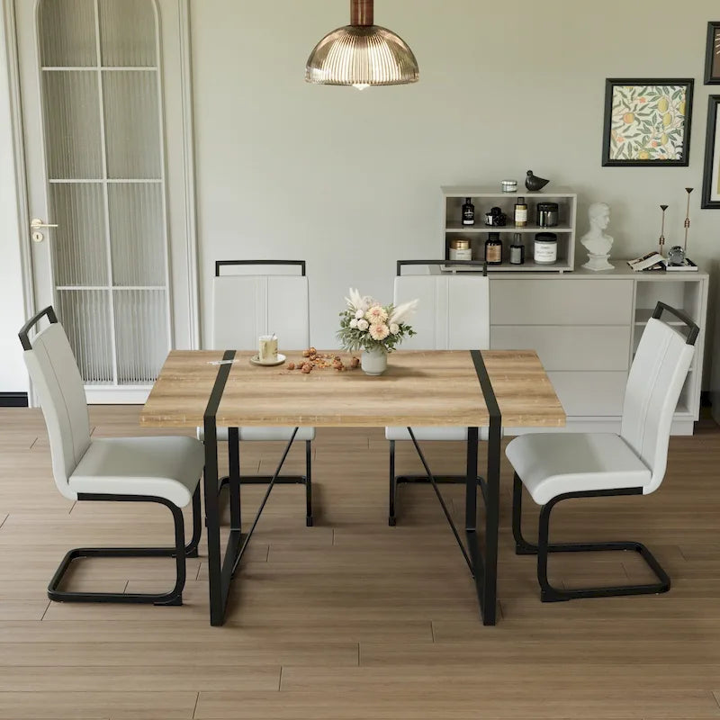 Ensembles table et chaises de cuisine, ensembles table et chaises de salle à manger pour fêtes à domicile avec pieds de table en métal pour salle à manger et cuisine.