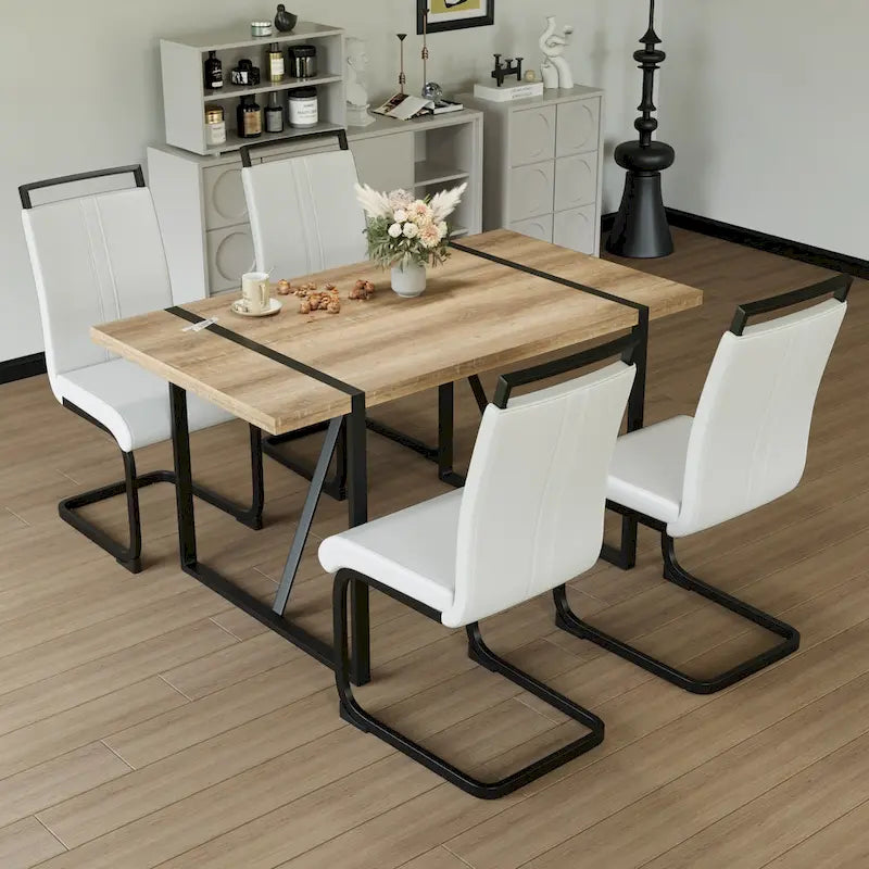 Ensembles table et chaises de cuisine, ensembles table et chaises de salle à manger pour fêtes à domicile avec pieds de table en métal pour salle à manger et cuisine.