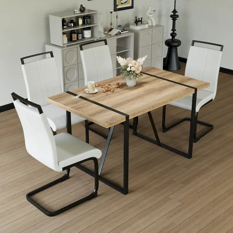 Ensembles table et chaises de cuisine, ensembles table et chaises de salle à manger pour fêtes à domicile avec pieds de table en métal pour salle à manger et cuisine.
