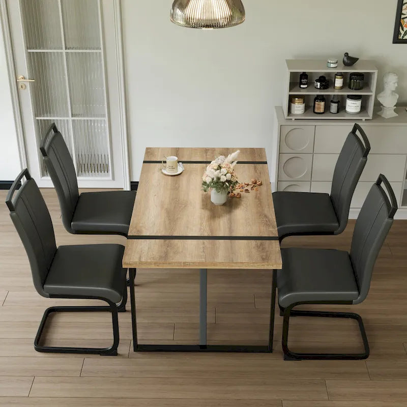 Ensembles table et chaises de cuisine, ensembles table et chaises de salle à manger pour fêtes à domicile avec pieds de table en métal pour salle à manger et cuisine.