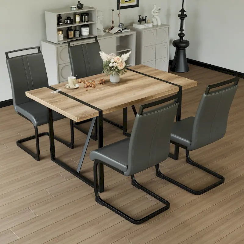 Ensembles table et chaises de cuisine, ensembles table et chaises de salle à manger pour fêtes à domicile avec pieds de table en métal pour salle à manger et cuisine.