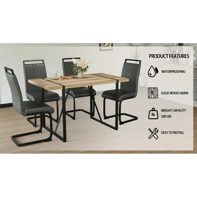 Ensembles table et chaises de cuisine, ensembles table et chaises de salle à manger pour fêtes à domicile avec pieds de table en métal pour salle à manger et cuisine.