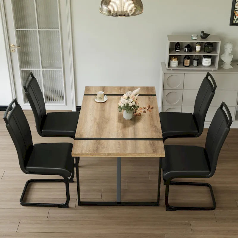 Ensembles table et chaises de cuisine, ensembles table et chaises de salle à manger pour fêtes à domicile avec pieds de table en métal pour salle à manger et cuisine.